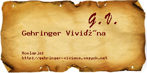 Gehringer Viviána névjegykártya